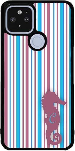 Miniatura 9 de Sea Horse Blue Ocean Pin Stripes Initial Black Rubber Phone Case Compatible With Google Pixel 10, 10 Pro, 10 Pro XL, 9a, 9 Pro, Pixel 9, Pixel 9 Pro