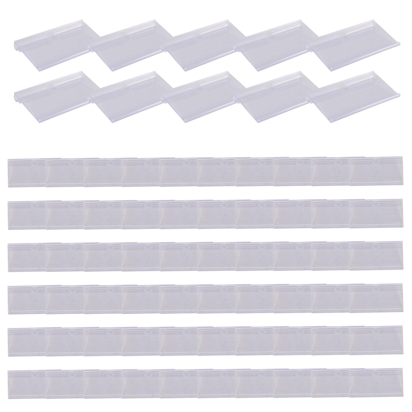 280Pc 8X4.2cm Porte-ÉTiquettes en Plastique Transparent pour ÉTagèRe en ÉTiquette de Prix de DéTail ÉTiquettes de Panier Clip sur ÉTiquettes pour Bacs de Stockage