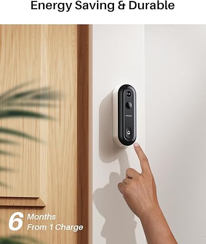 Miniatura 5 de WUUK Cámara de timbre 2K, timbre de video inalámbricocon cable, Homebase soporta hasta 8 cámaras, sin suscripción, WiFi de 2.45 GHz, almacenamiento