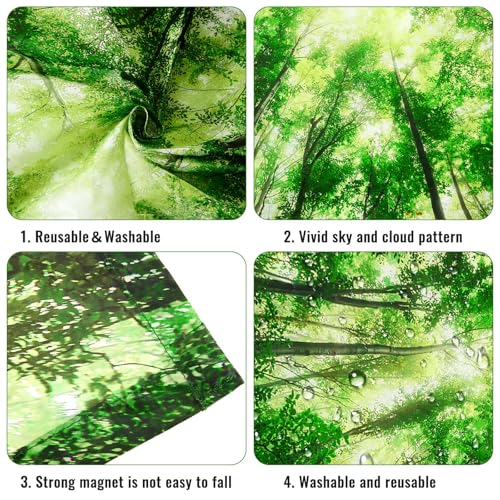 Image of Hortsun 4 Pack 4 x 2 Feet Fluorescent Light Covers, Magnetic Light Filters for Classroom Ceiling, Decorative Lights Shade for Office Home Hospital(Forest)