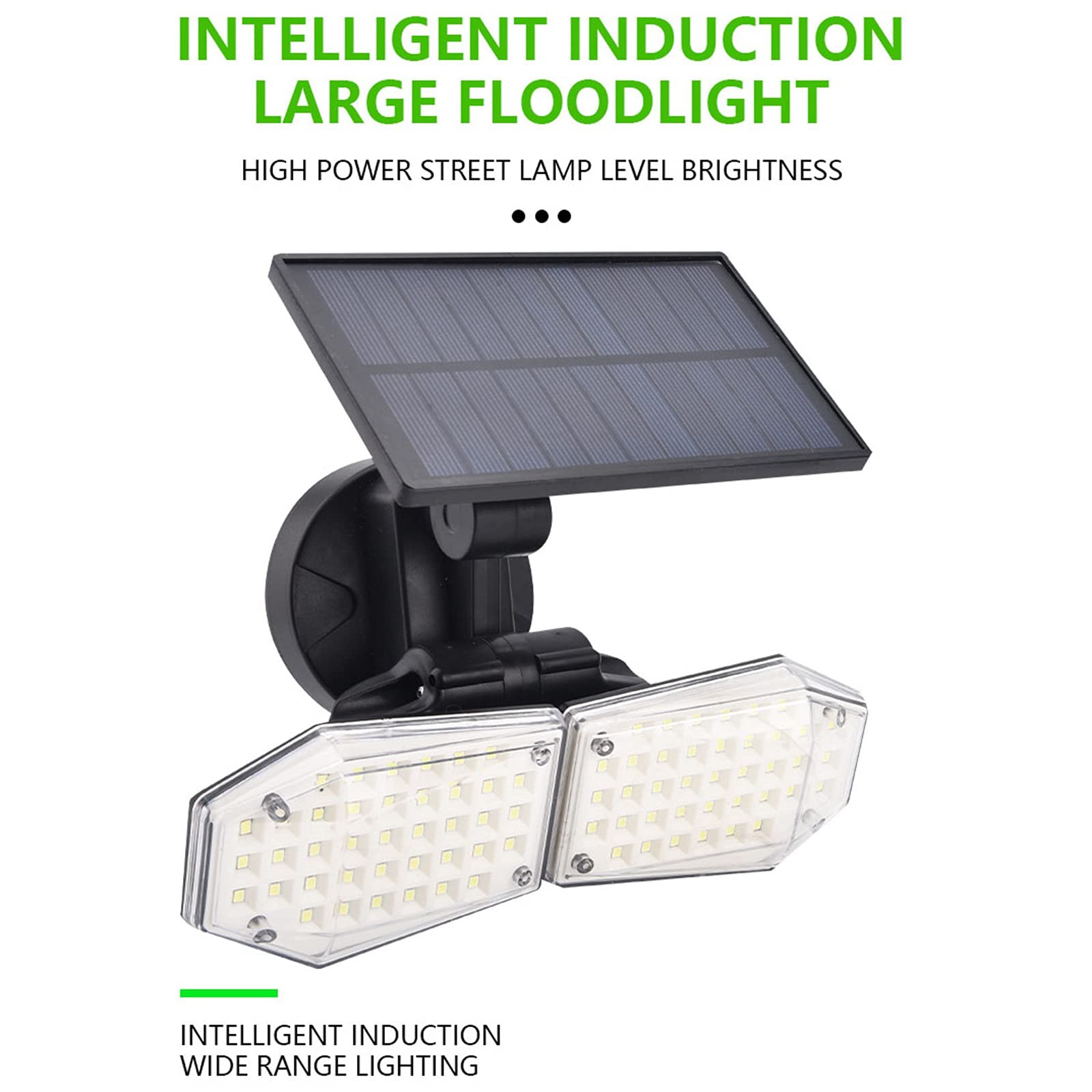 Lampy solarne z 2 głowicami, czujnik ruchu, obracane o 360°, do ogrodu, na taras, garaż, podwórko, wodoszczelność IP65, 78 diod LED