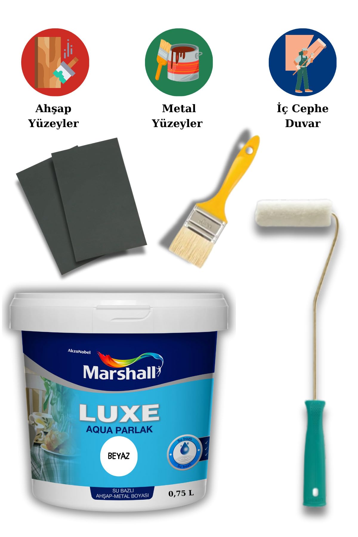 Marshall Luxe Aqua Parlak Su Bazlı Akrilik Dönüşüm Boyası 0,75…