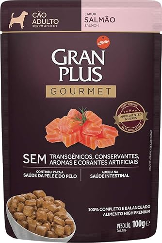 GRANPLUS SACHÊ GOURMET CAO ADULTO SALMÃO 100g - pack com 18 unidades