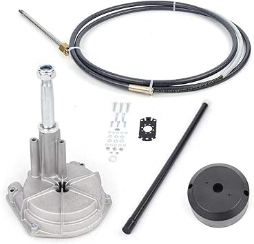 12 Rotary Outboard Steering Kit, Boat Steering Cables 12 Outboard Rotary Steering Kit, Marine Cable System Fish Boats Helm Kit &Cable US Stock