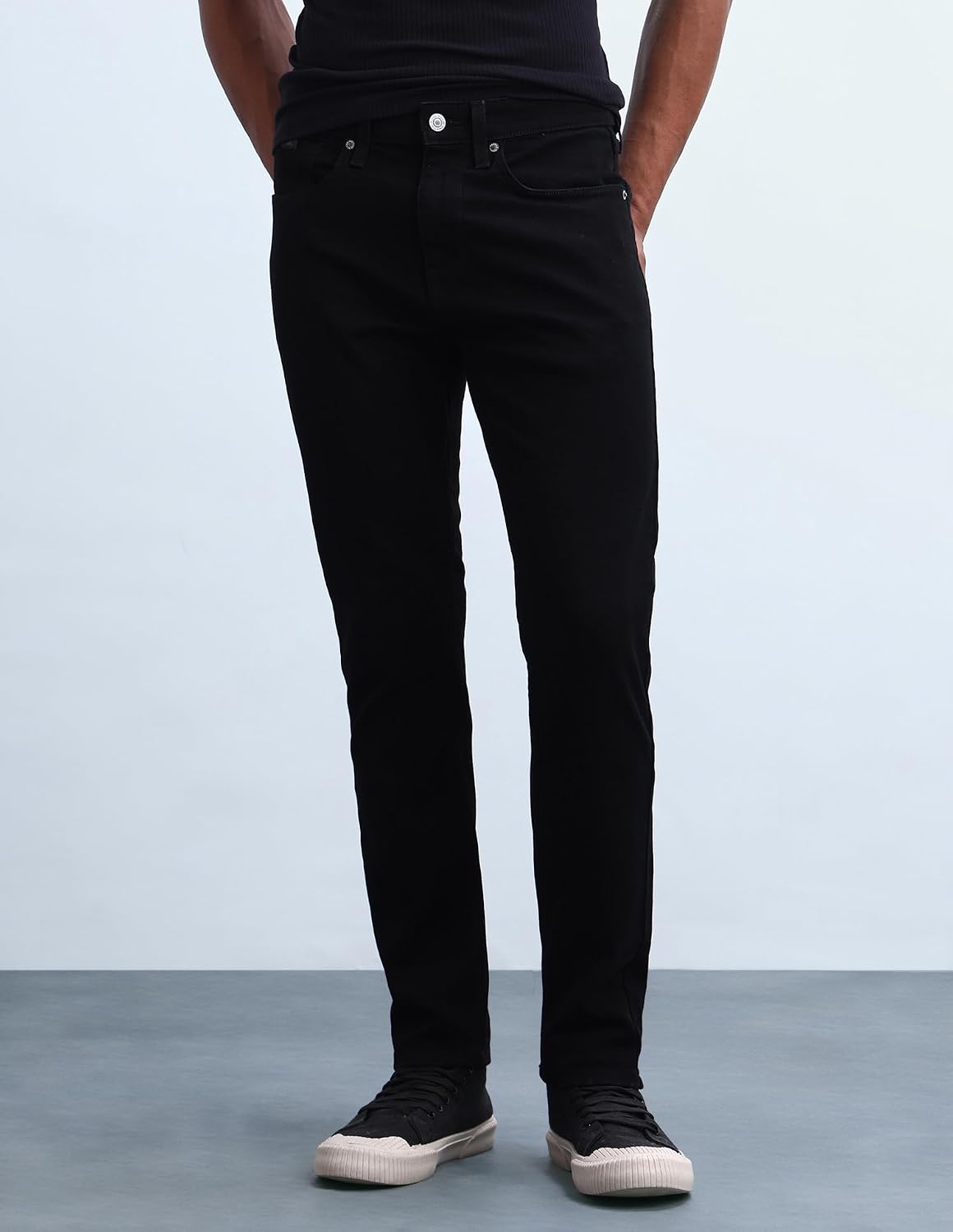 61nGPLr2GmL._SL1500_ Flying Machine Men's Slim Tapered Fit Jeans| Solid | Mid Rise | Stretchable | Jeans for Man