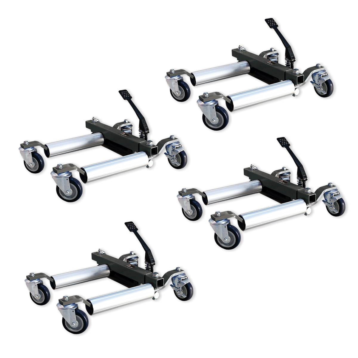 Excel Grey Big Red Torin Hydraulic Wheel Dolly Skate Vehicle Positioning Tyre Lift 680Kg Pack Of 4