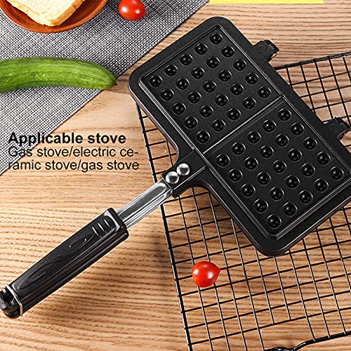 Duokon Forma de waffle doméstica para fazer bolo, forma de waffle dupla face, antiaderente, para ass