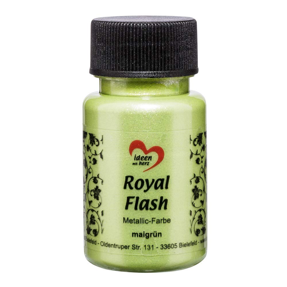 Ideen mit Herz Royal Flash, Acryl-Farbe, metallic, mit feinsten Glitzerpartikeln, 50 ml (maigrün)