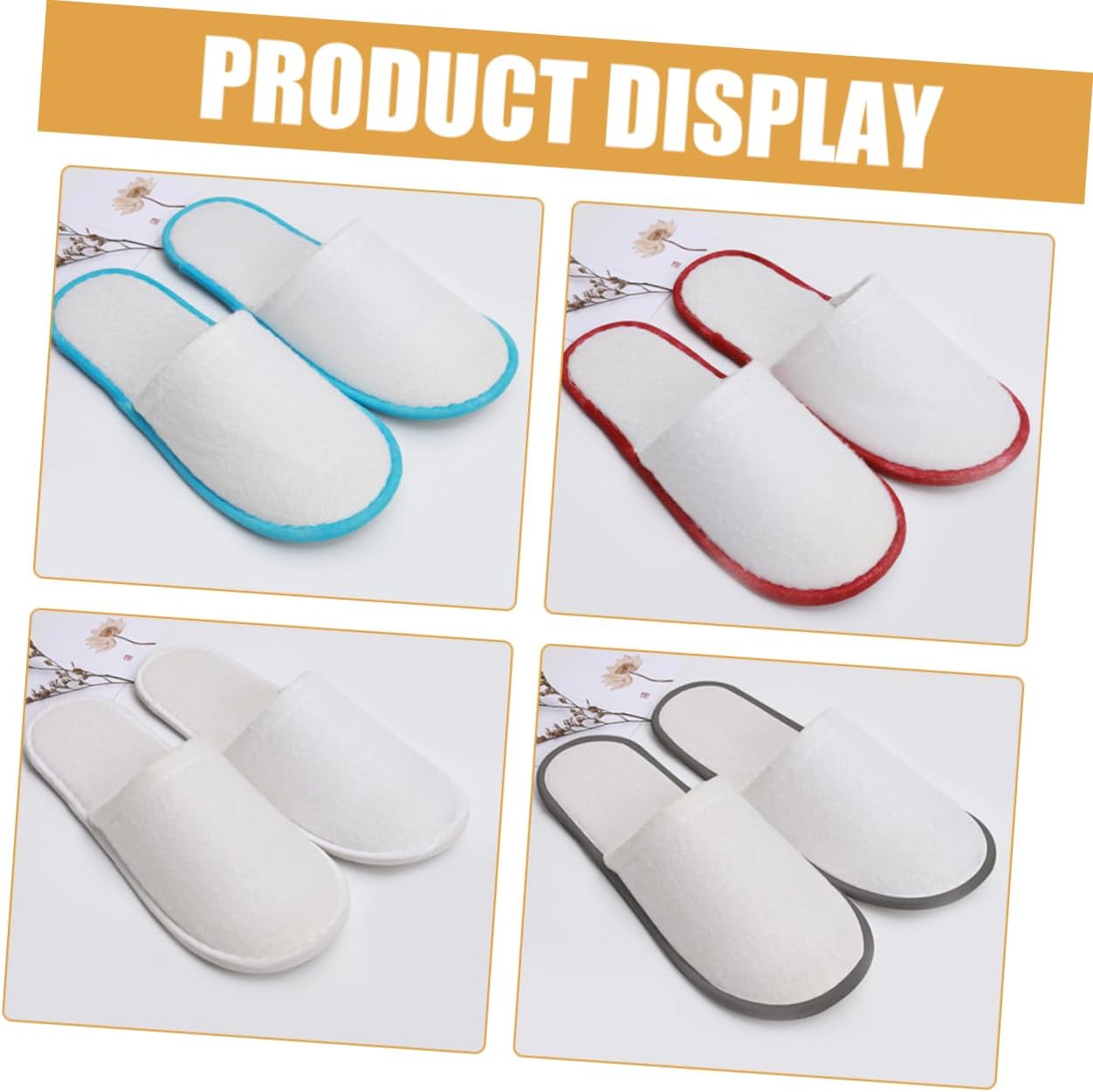 4 Pairs Hotel Slippers Non Slip Indoor Slippers for Guests Breathable Summer Comfort with Thickened Sole for Spas Rentals and Home Use