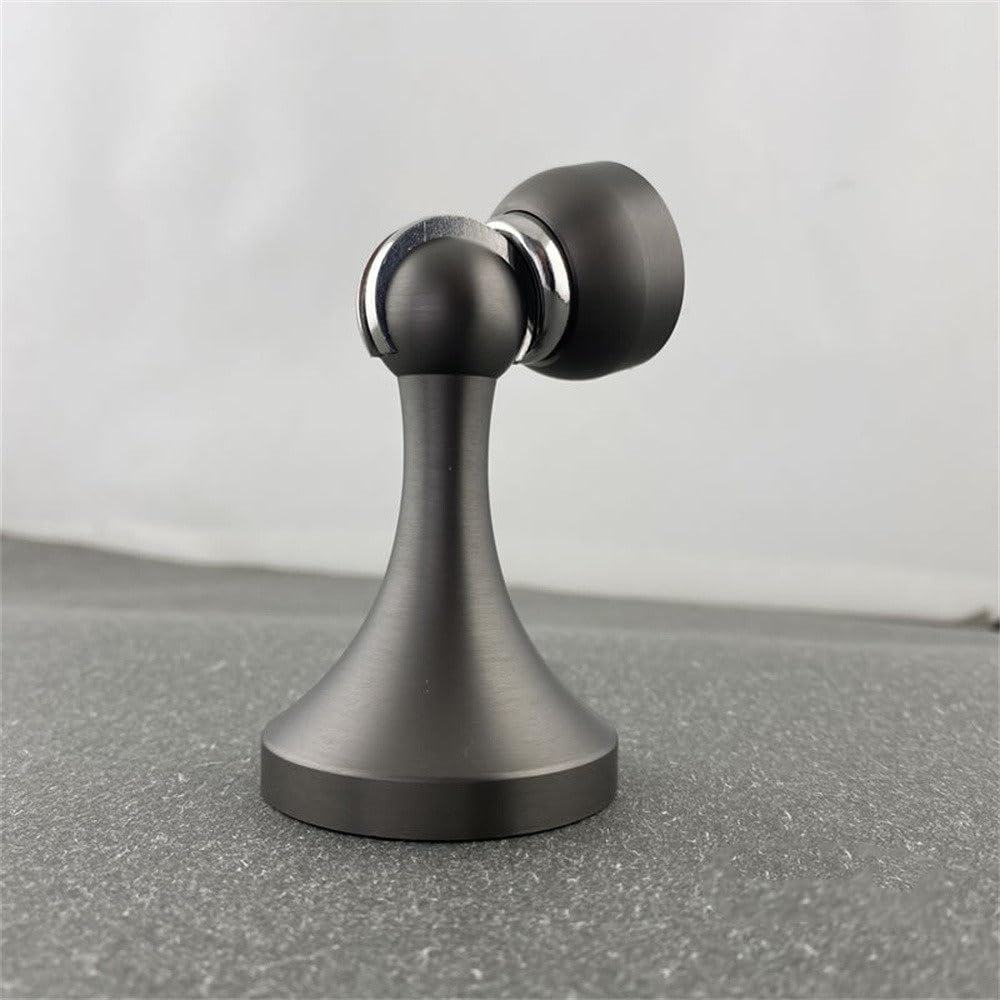 Chiusura per porta a doppio uso in ottone per parete e pavimento, contatto magnetico potente, chiusura per porta semplice integrata, interamente in rame, grigio perla, 85 * 50 mm