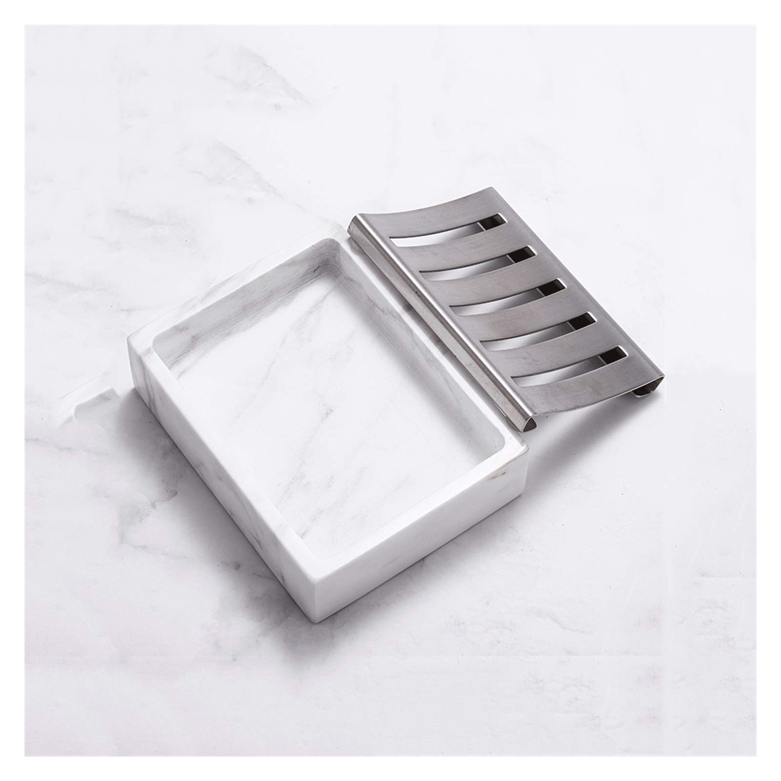 Jabonera/Jaboneras El Soporte de la Caja de jabón de la Barra de Drenaje del baño de mármol, la Bandeja de jabón con múltiples Orificios de Drenaje, la Caja de jabón es un Simple y Generoso Regalo de