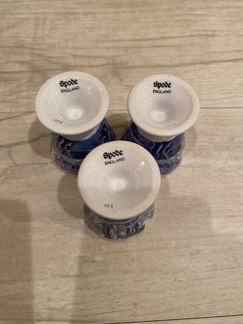 Amazon.co.jp: SPODE ブルーイタリアン エッグスタンド 3点 : ホーム  