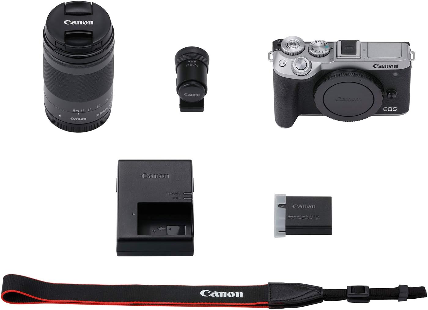 Canon Mirrorless Camera [EOS M6 Mark II] for Vlogging + EF-M 18-150mm Lens + EVF Kit|CMOS (APS-C) Sensor| Dual Pixel CMOS Auto Focus| Wi-Fi |Bluetooth| 4K Video, Silver