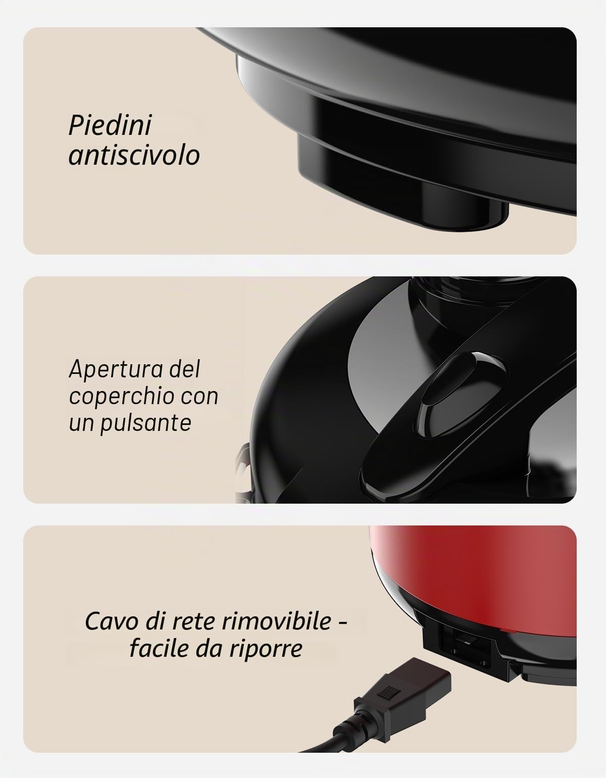 DRC-5020RD 1L|400W Cuociriso e Vaporiera per alimenti (1ltr-5 tazze) Cottura veloce senza bruciare Pentola con rivestimento antiaderente rimovibile, paletta per il riso e misurino