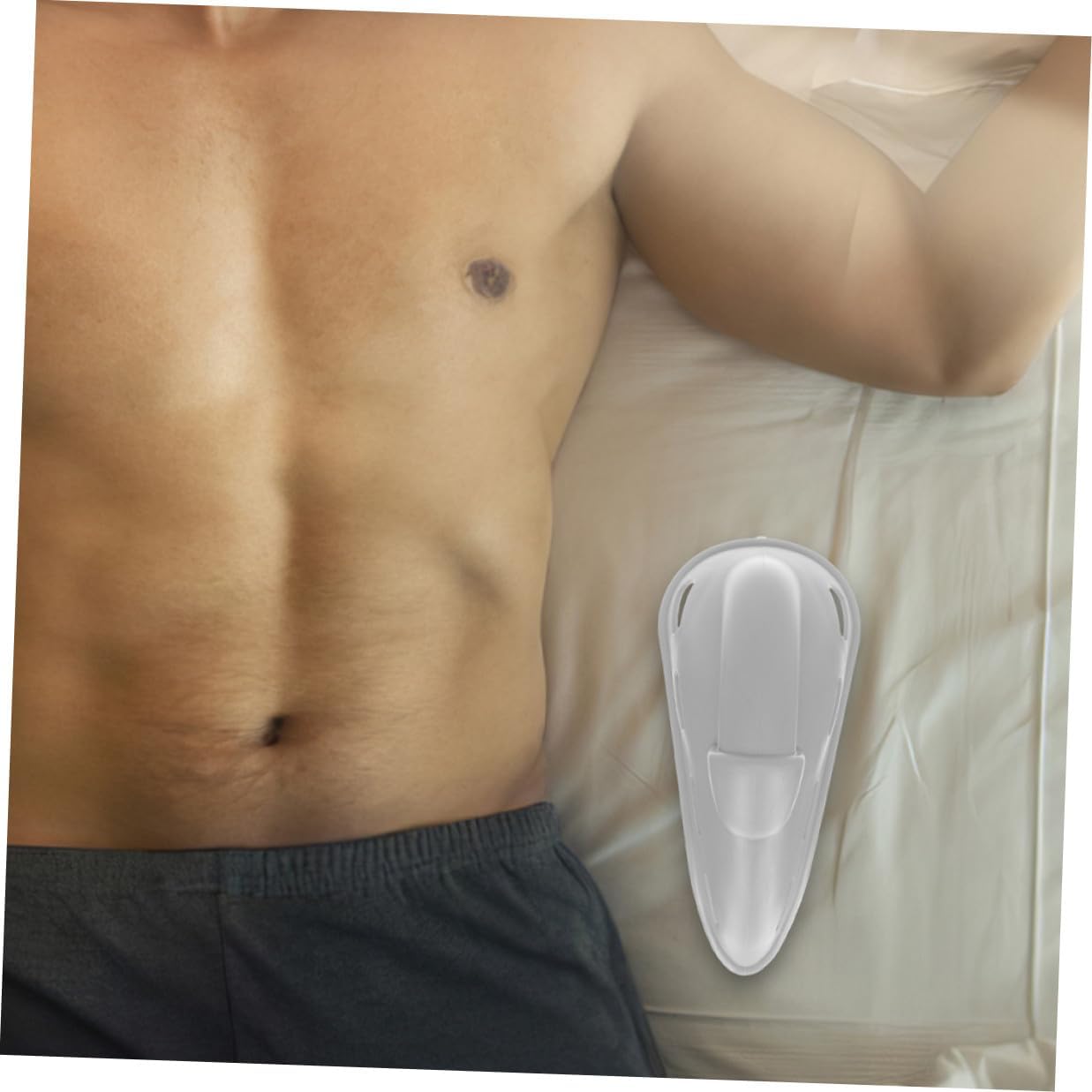 BESPORTBLE Groin Protector Athletic Cup Integrated Crotch Guard Gray Hard Material One Size Reusable Training Boxing MMA Sports Protective Gear