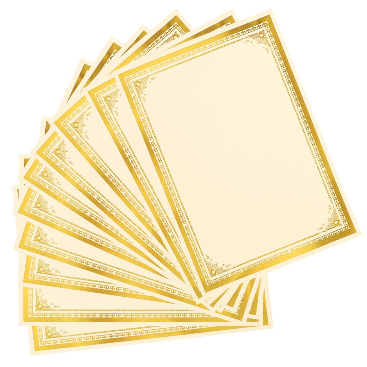 FRCOLOR 35 Blatt Goldenes Zertifikatspapier A4 mit Glatter Schreiboberfläche für Abschluss und Lagerzertifikate in Elegantem Einfachem Design