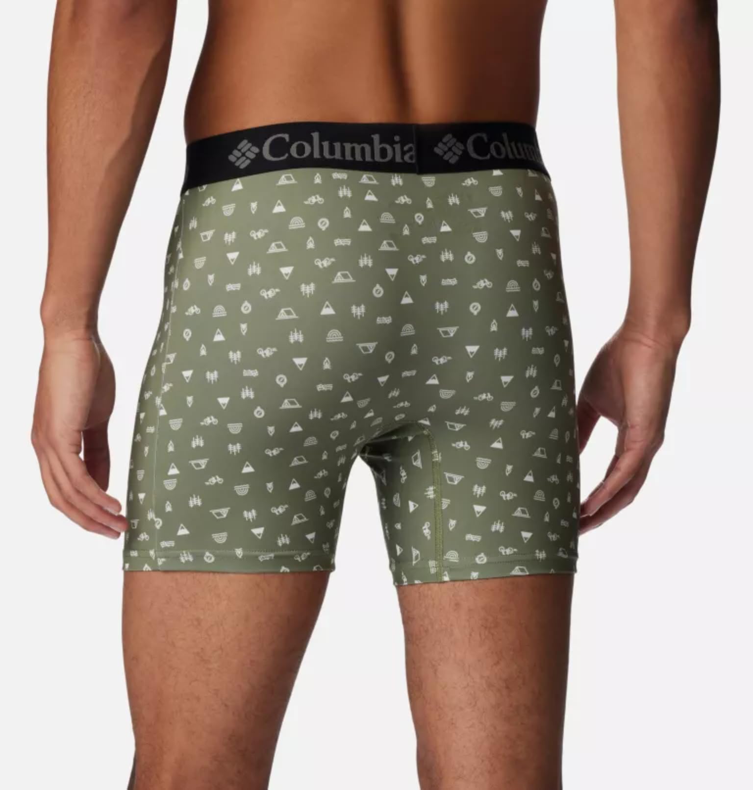 Columbia - Calzoncillos tipo bóxer elásticos de poliéster estampado para hombre, 3 pares