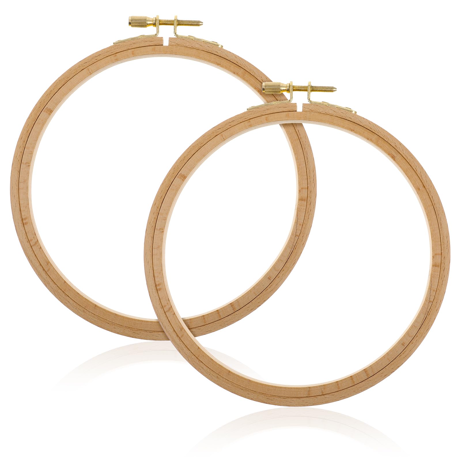 2 Pack 6 Inch Wood Embroidery Hoop, Cross Stitch Hoops Ring, Cross