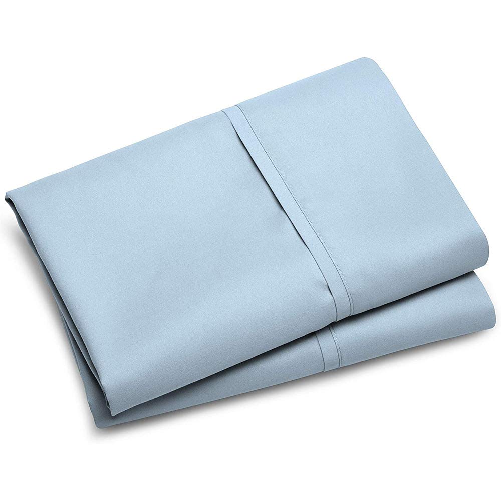 Federe Cuscino Letto Set di 2 federe for Cuscini for Dormire a Letto, Dimensioni Standard/Queen/King Size, 20x30'', 20x26'' Federa Seta(Light Blue 2pcs,20x36inch (51x91cm))