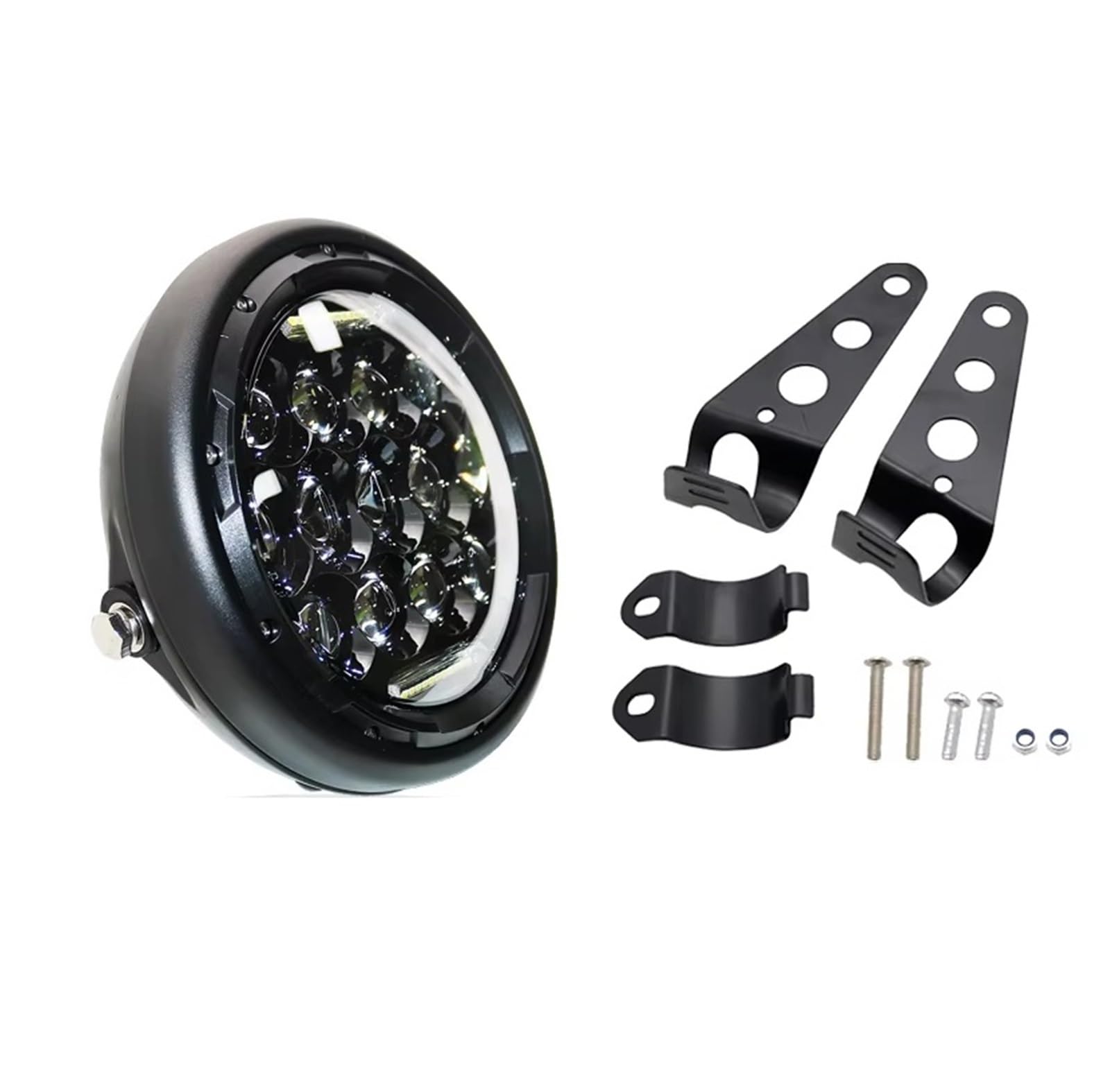Moto Faro Fanale per Cafe per Racer per Suzuki Faro Rotondo Universale da 7 Pollici per Moto