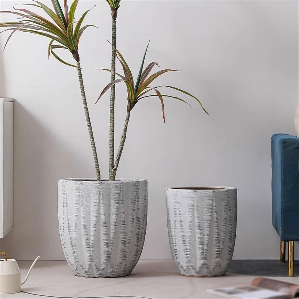 Doniczka ceramiczna duży kaliber donica podłogowa do wewnątrz i na zewnątrz doniczki z otworami drenażowymi pojemnik geometryczna tekstura doniczki doniczka