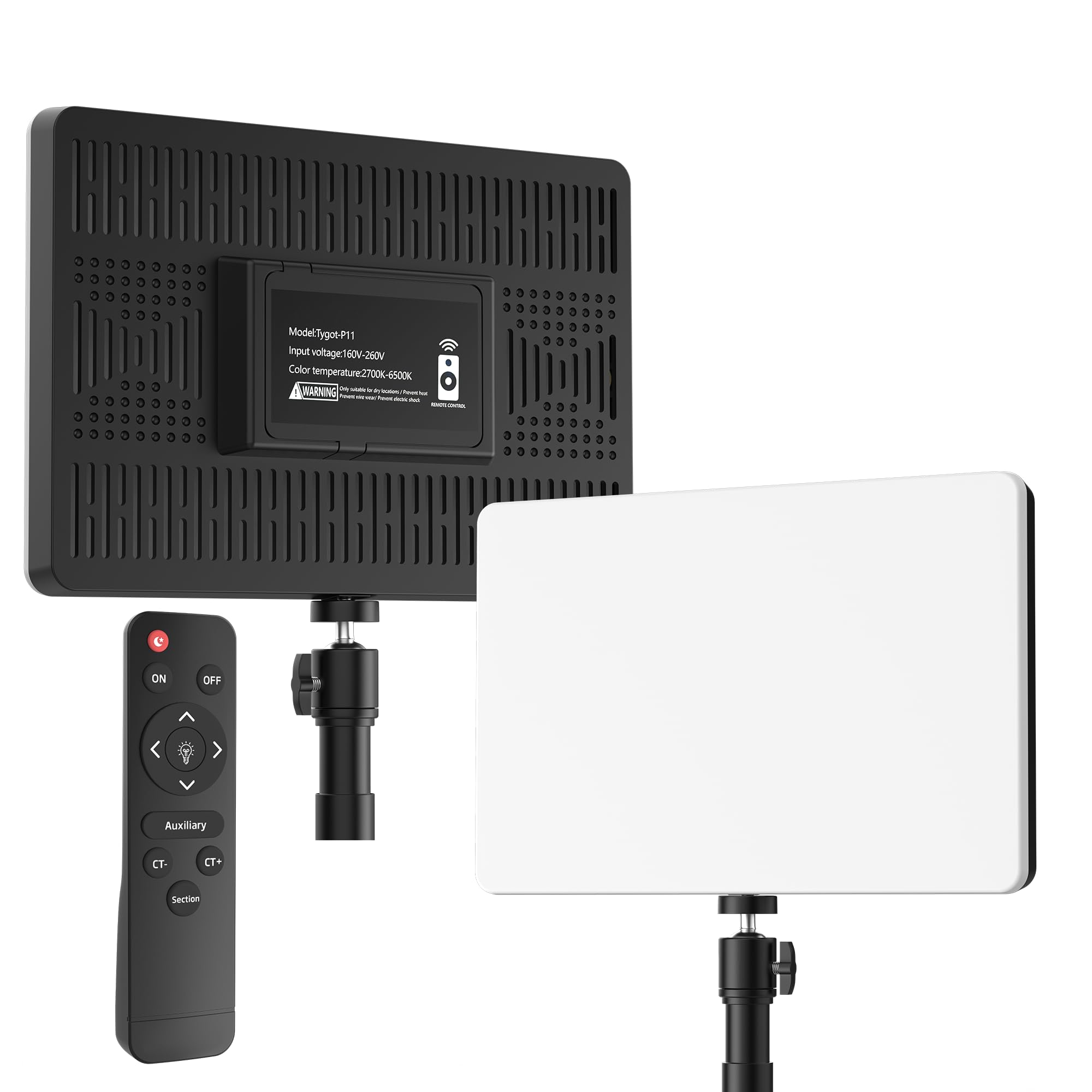 Tygot P-11 Professional Fill Light with Remote, 45W, 240 LEDs, 95+ CRI, 2700-6500k Color Temperature, Adjustable Brightness, Soft Studio Light for Video Shooting YouTube, Photoshoot-picture-12