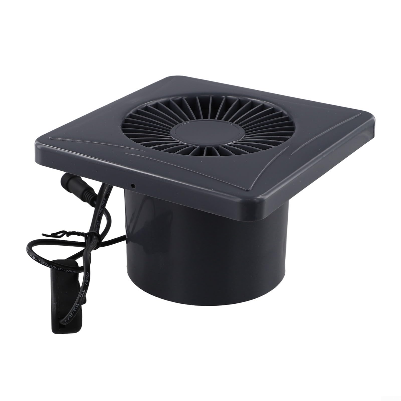 Presa d'aria a energia solare da 12 V per ventilatore a parete con struttura in ABS resistente al fuoco, pala della ventola potenziata e motore in rame a risparmio energetico (4 pollici)