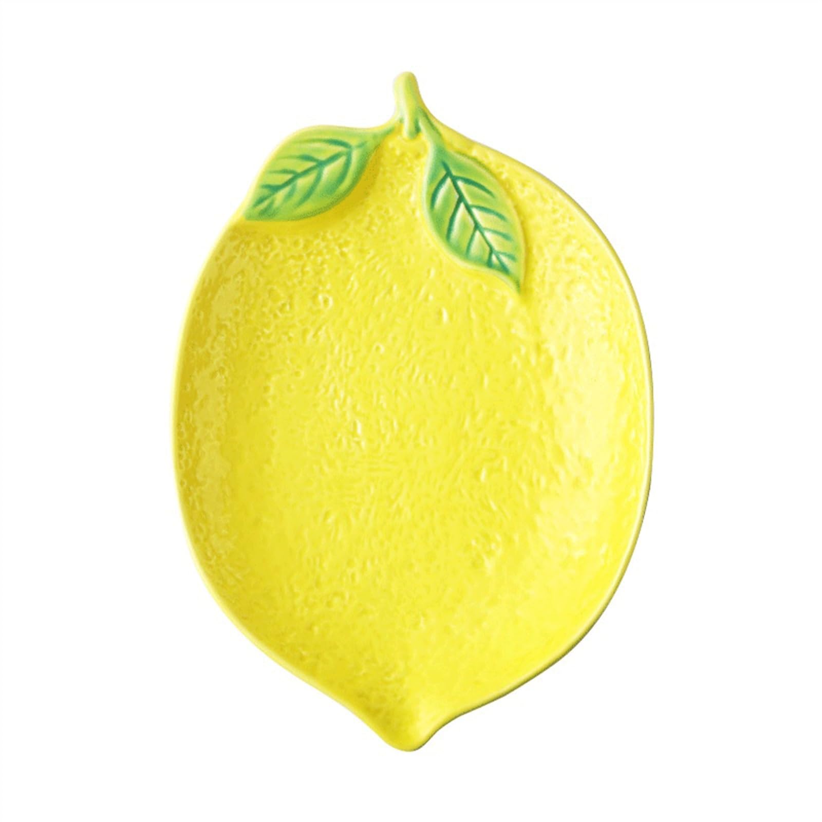 HPTHLY Plate Lemon Shaped Ceramic Dinner Plate Lovely Fruit Plate Household Tableware Personalized Breakfast Dinner Plate Kitchenware Large Dessert Plate
