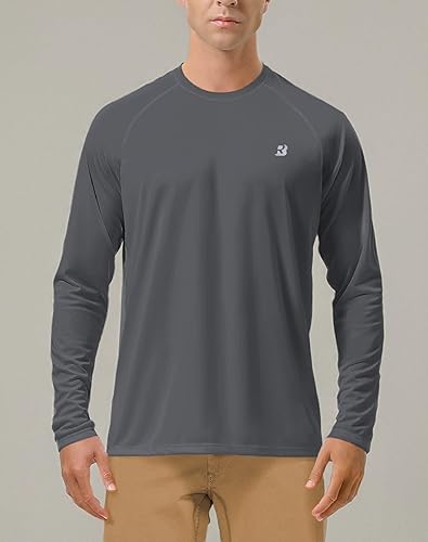 Vista 79 de Roadbox - Camisetas de protección FPU 50+ para hombre, de manga larga, para correr, exteriores, senderismo, natación, pesca Paquete de 2 - Gris