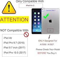 Vista 2 de RUBAN Funda para iPad Air 2 (versión 2014) – Delgado Ligero Protector Smart Shell Anti-Antiarañazos Antiarañazos Flexible Suave TPU Back Cover Stand