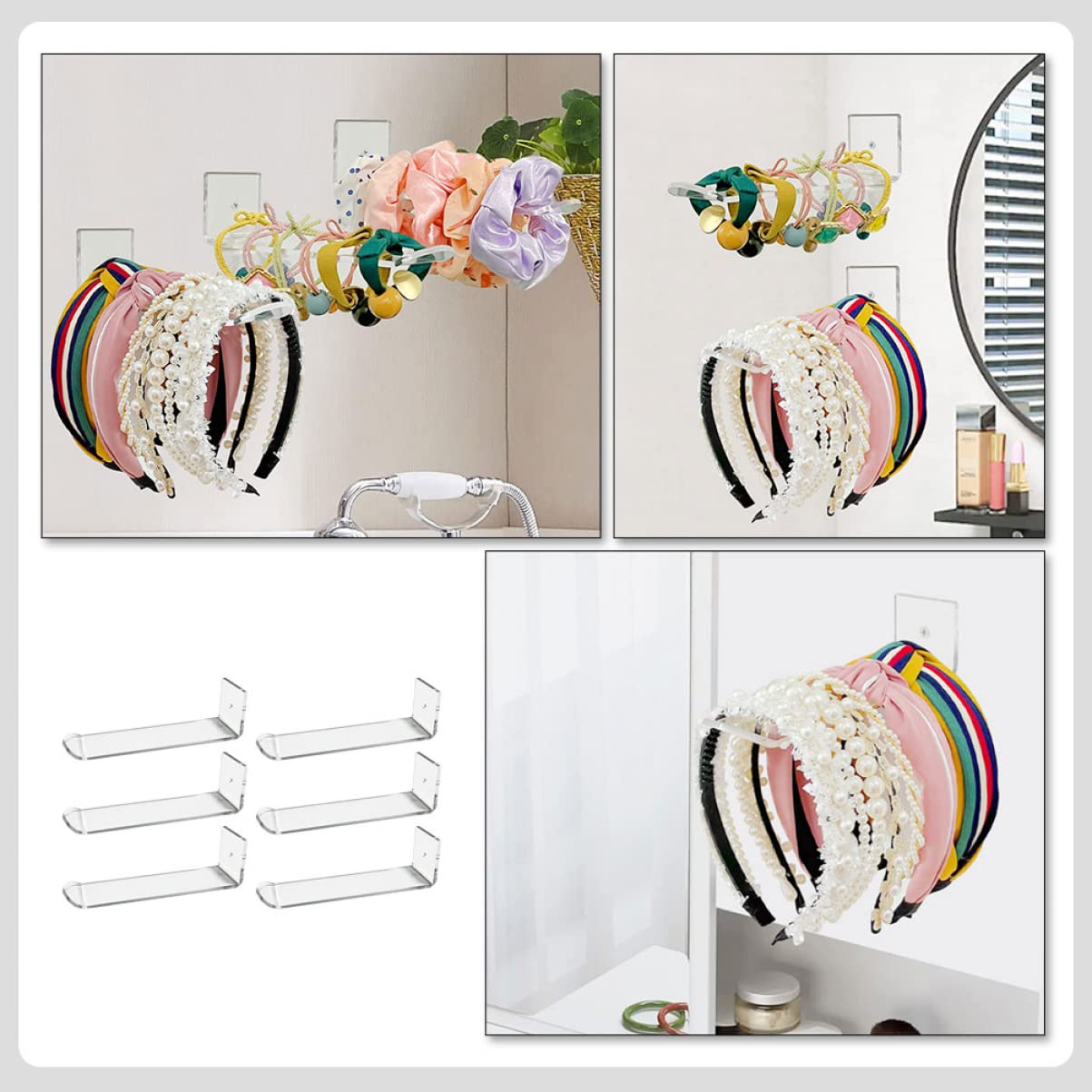ERINGOGO Headband Organizer 5pcs Hairband Display Stand Bending Ends Prevents Hairband for Dressing Table