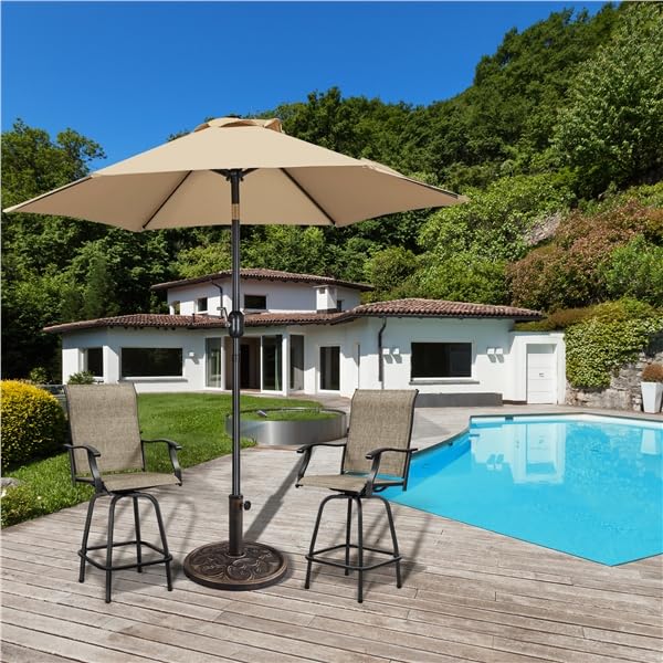 Yaheetech Sonnenschirmständer Balkonschirmständer Marktschirmständer Sonnenschirmfuß Sonnenschirm Ständer für Sonnenschirmstöcke bis 38 mm / 48 mm, Bronze
