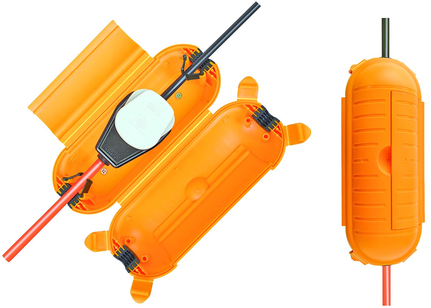 Brennenstuhl Safe-Box BIG IP44 / Schutzbox für Verlängerungskabel (Schutzkapsel für Kabel im Außenbereich) gelb