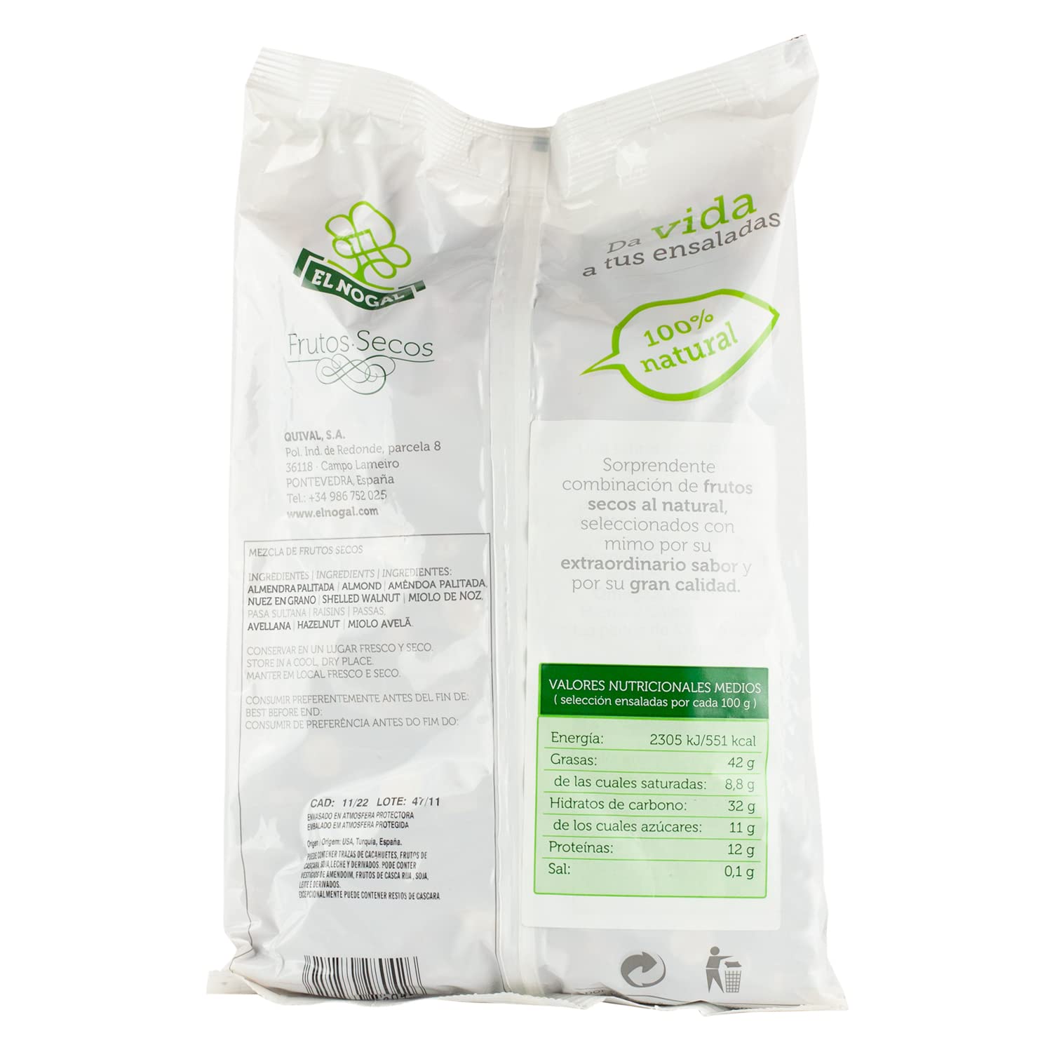EL NOGAL Frutos Secos Frutos Secos Selección Ensalada Mediterránea Bolsa 1000 g