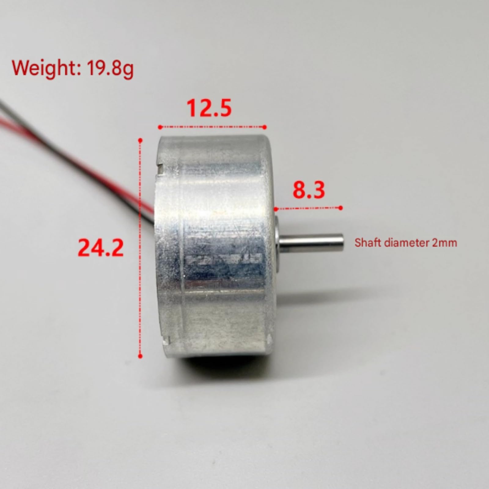 Minimotor eléctrico de 24 mm, CC, 3,7 V, micromotor redondo 300 rpm, for reproductor, juguete y ventilador, 10, 30 o 50 unidades pieza de reparación(30pcs)