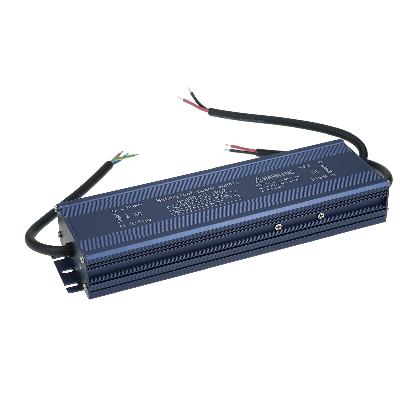 GLOGLOW Transformadores de bajo Voltaje Transformador de Conmutación CA 180 V 240 V a CC 12 400 W con Protección para Tira de Luz LED para Exteriores Letrero Caja de Luz Uso IP67 Fuente de (400W)