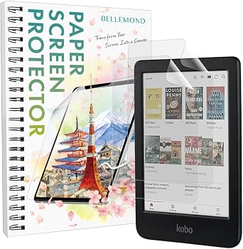 BELLEMOND | 2 Set | صنع في اليابان Kent Paper Matte Screen Protector لـ Kobo Clara Color/Clara BW 2024/Clara 2E 2022 6 | فيلم PET مضاد للتوهج | ملمس ورقي ناعم