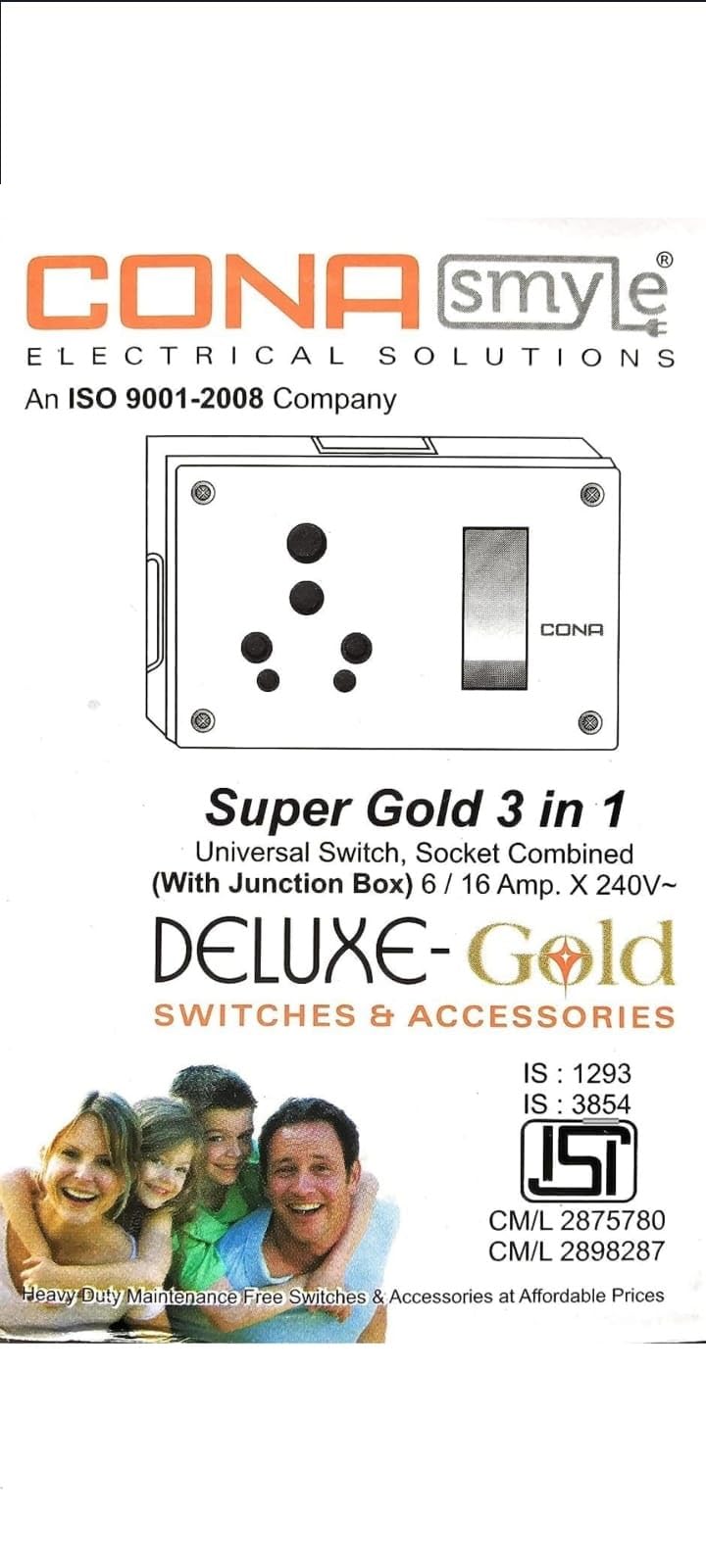 Sunshine Deluxe 16Amp Universal Switch Socket Box | Dual Switch Socket Combined with Junction Box (16A X 240V) 1