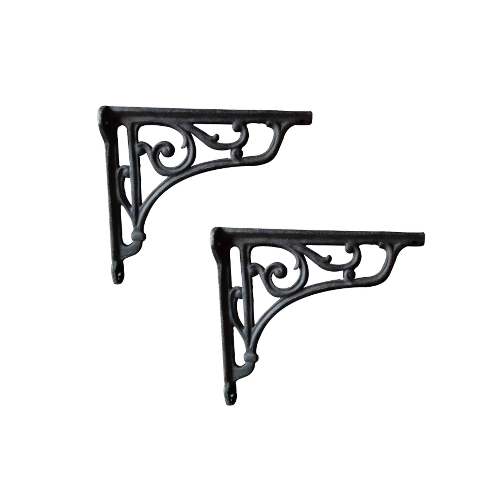 Attaccatura a Parete Staffe Mensole,Industriale Vintage Supporto di Metallo,Resistenti a 90 Gradi Staffe Mensole Angolari Pesante a Parete Scaffale,2 Pz (Black)