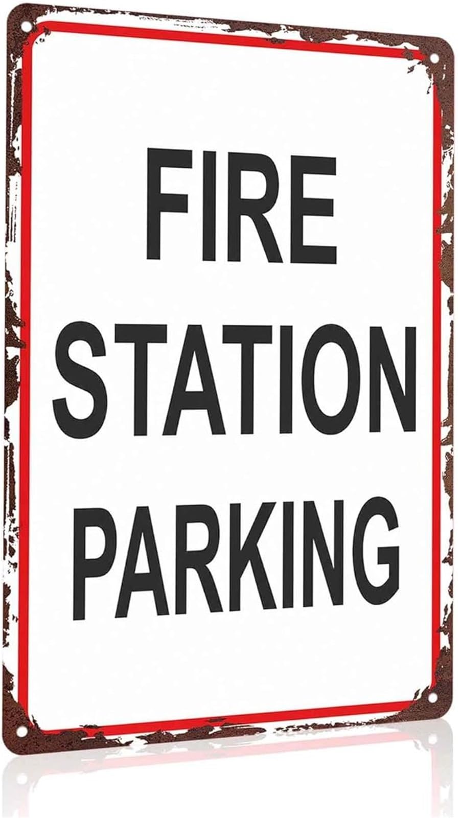 PKNVKZIDK Vintage Fire Department Parking Only Humorous Tin Sign for Garage Wall Decor 8 X 12 in
