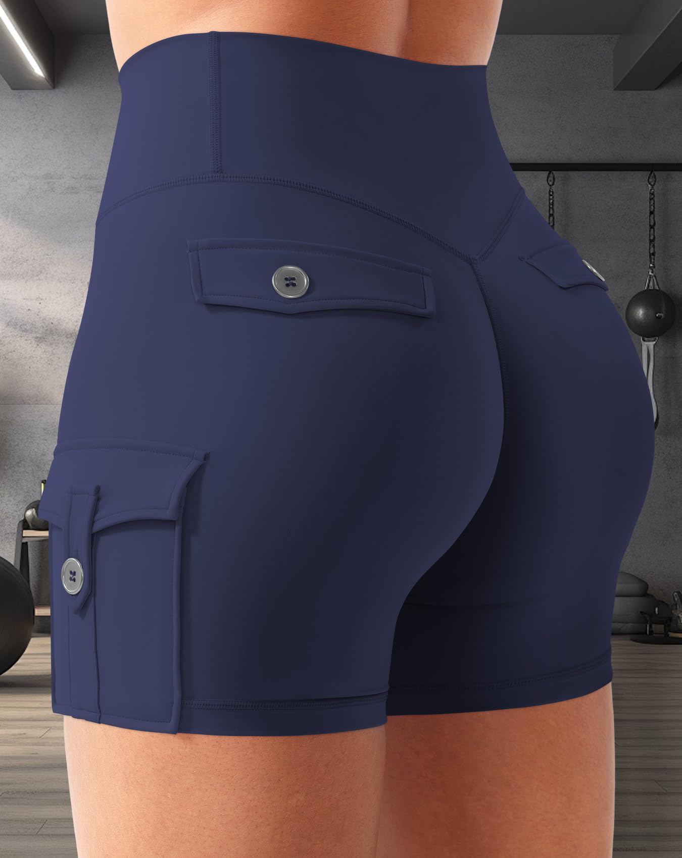 CoreFlex - Pantalones cortos de entrenamiento para mujer con bolsillos tipo cargo, cintura oculta, entrepierna de 3.6 pulgadas, 4.5 pulgadas, sin costura frontal — view 10