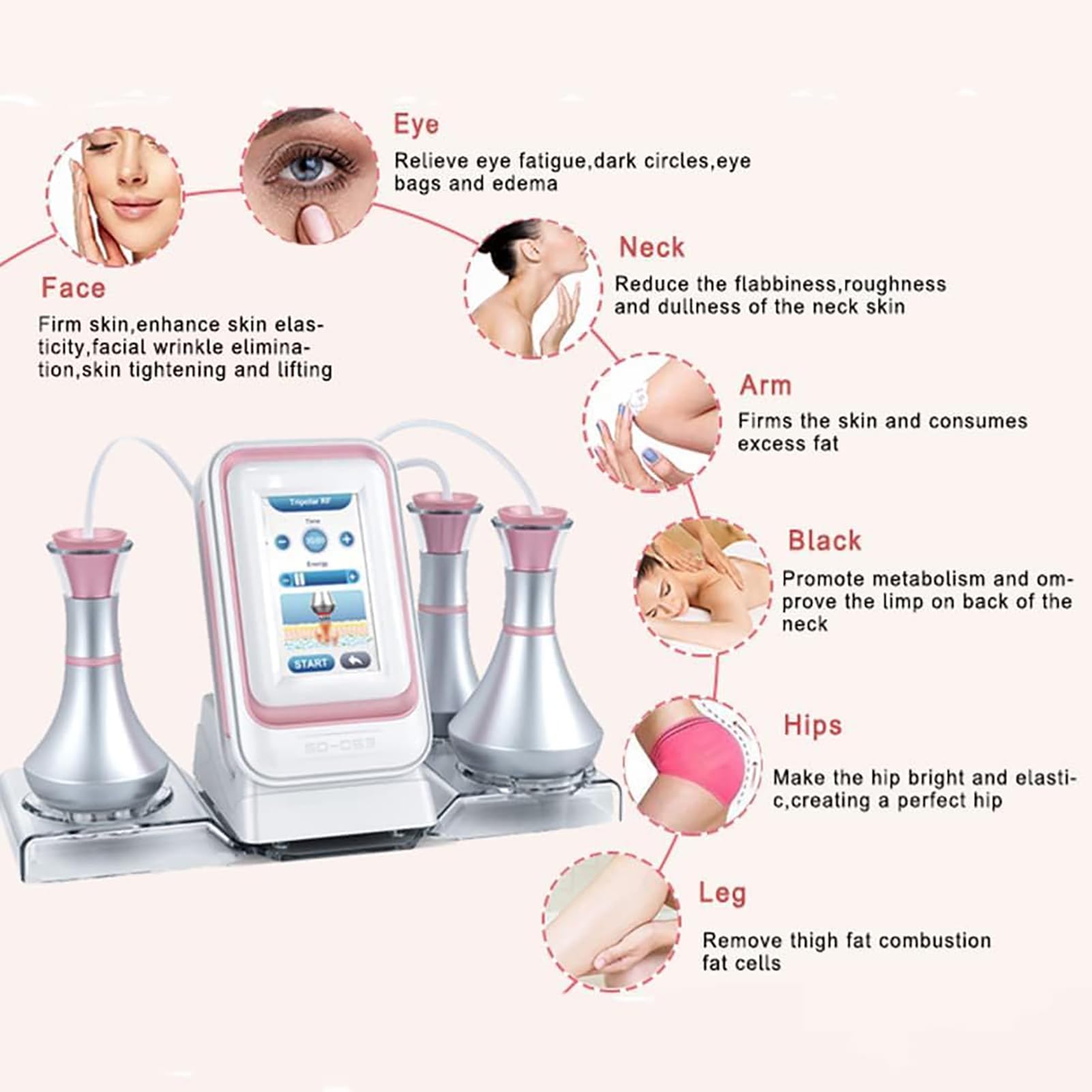 Cavitacion Y Radiofrecuencia 3 En 1,40k MáQuina De Adelgazamiento ,Facial Belleza Masajeador Celulitis, Esculpir El Cuerpo Y Levantar Celulitis,Mejora El Cuerpo Compacto,Ideal Tratamiento Para Casa