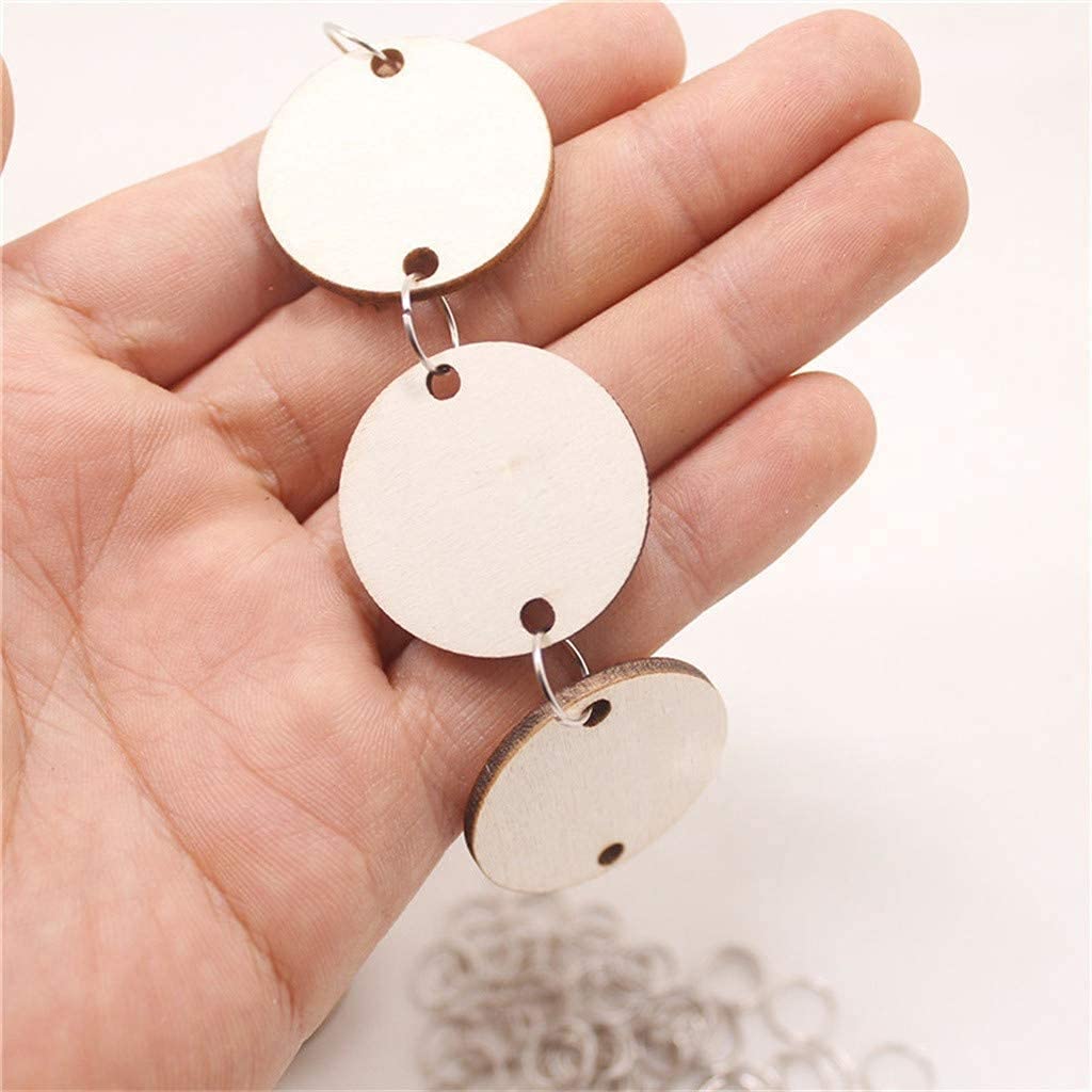 50 pièces tranches Rondes, Bricolage Cercle Forme Bois tranches disques Suspendus Calendrier Artisanat pour Famille Amis Rappel d'anniversaire décor