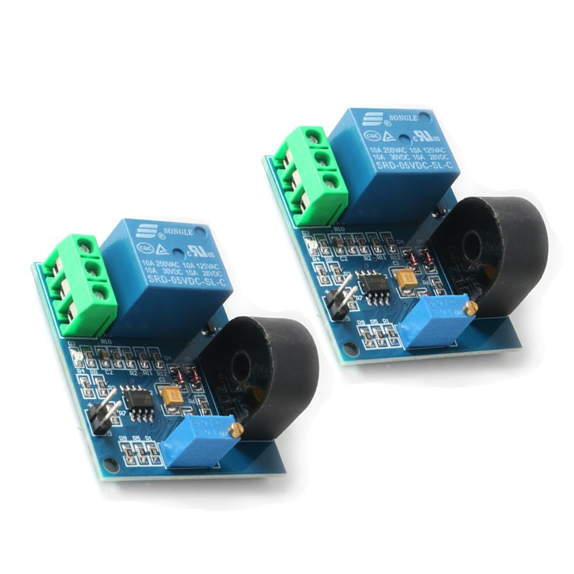 Hailege 2pcs 5V 5A AC Current Sensor Current Detection Relay 5V AC Current Relay Module AC Sensor Relay Switch with Over Current Protection