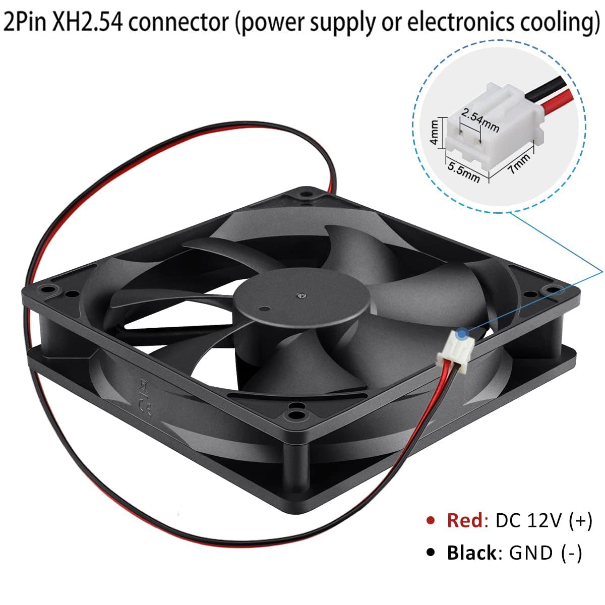 Gebildet Ventole per case Computer nere da 120mm Raffreddamento ad alte Prestazioni 12V CC a basso rumore 2pin (PH2.54) 1200 RPM Cuscinetto idraulico Silenzioso Lunga Durata Fino a 30.000 ore