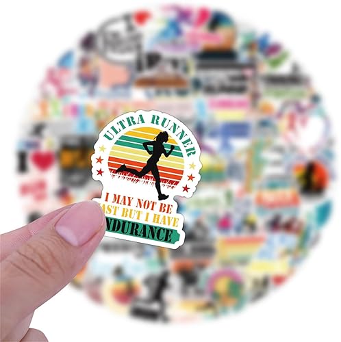 Miniatura 5 de 110 calcomanías deportivas para botellas de agua, laptop, equipaje, teléfono, vinilo impermeable para adolescentes y adultos, regalos para corredores