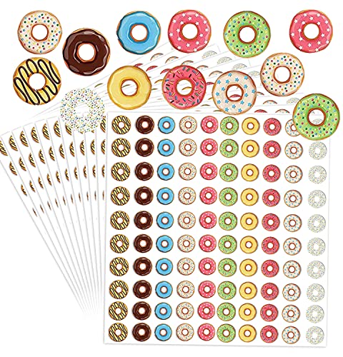 Hole Label Loose-Leaf Paper Hole Reinforcement Stickers Assorted Donut Designs 0.25 Inch Binder Hole Reinforcements Labels For School, Home And Office Hole-Punched Pages 2000 Pcs #TOP25