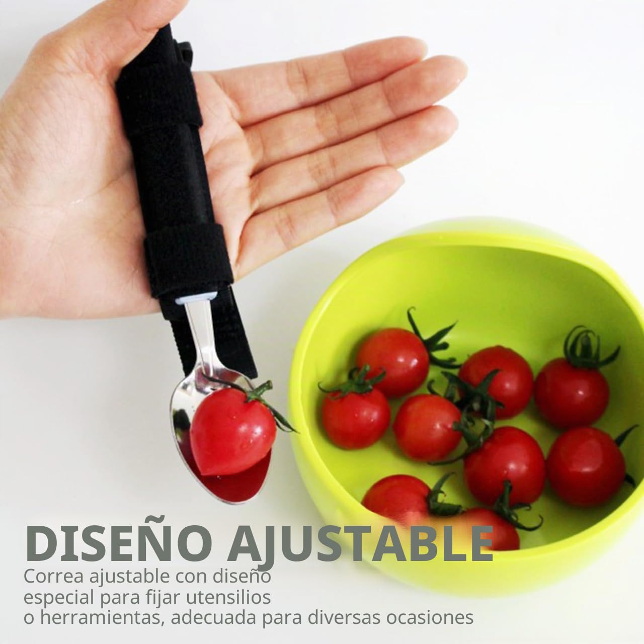 Correa Ajustable De Utensilios Soporte Antideslizante Para Cubiertos Adaptados Ayuda Para Comer Discapacitados Fija Cuchara Tenedor Y Otras Herramientas Diarias
