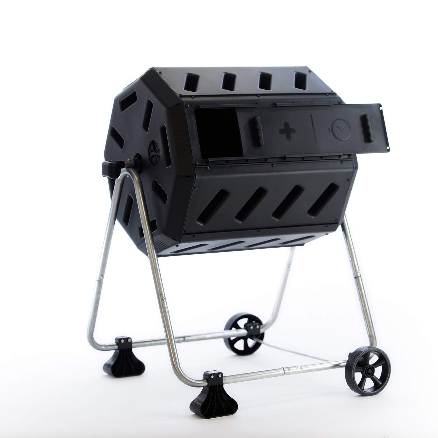 FCMP Outdoor IM4000-WK 37 Gal Dual Chamber Quick Curing Tumbling Composter Bin