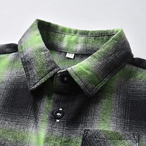Toddler Boys Girls Shirt Coat Jacket Plaid Long Sleeve Kids Turn Down Collar Button Tops Baby Boy Christmas Sweater4